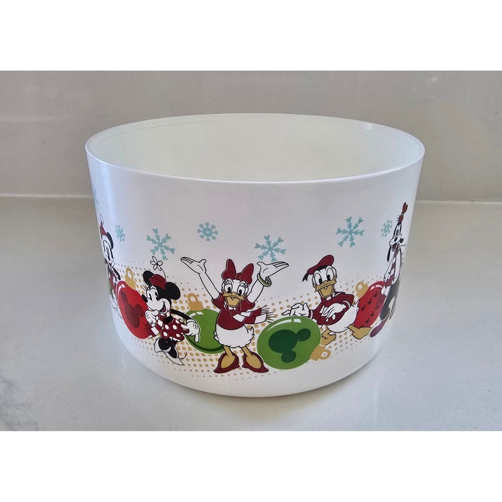 Disney Tupperware Christmas Holiday Bowl Mickey Minnie Donald Goofy Pluto White